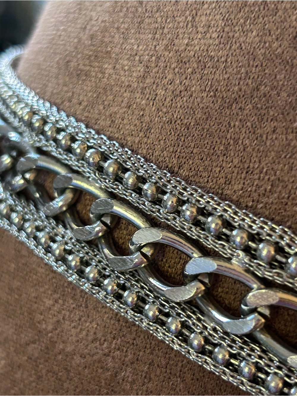 Metal mesh chunky western style belt. - Picture 3 of 11